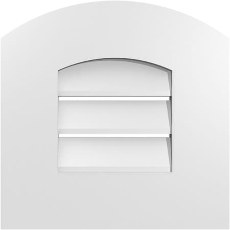 Ekena Millwork Arch Top Surface Mount PVC Gable Vent: Non-Functional, w/ 3-1/2"W x 1"P Standard Frame, 12"W x 42"H GVPAR12X4201SN